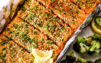 Lemon Garlic Crusted Salmon