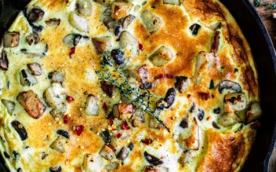 Mushroom, Onion and Feta Frittata
