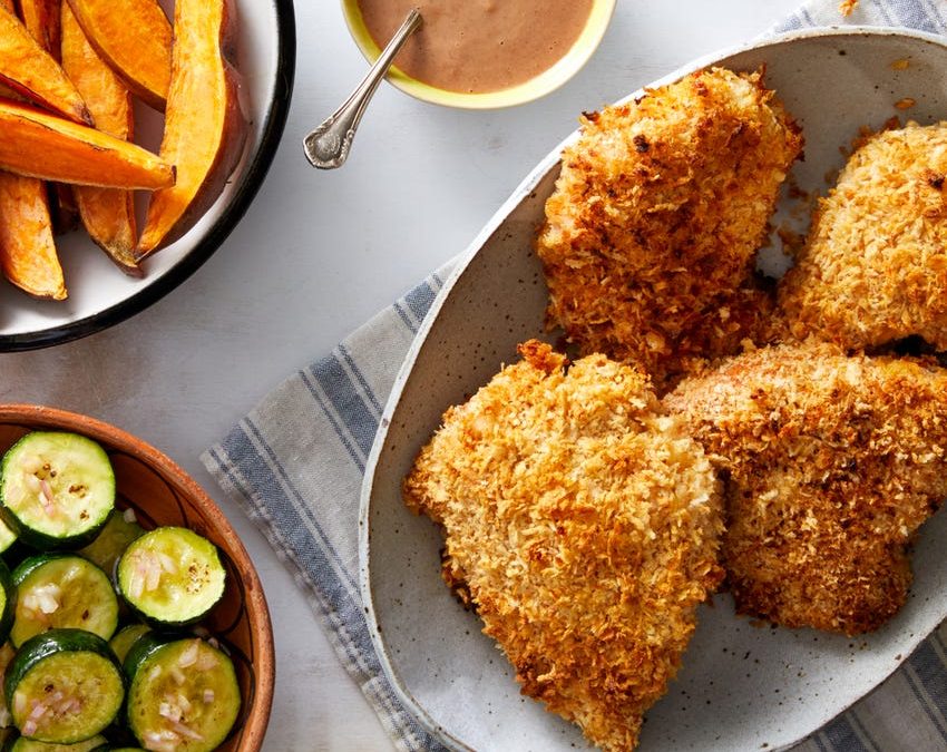 Buttermilk chicken with Sweet Potato chips